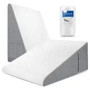 Wedge Pillow for Sleeping,25.5cm Bed Wedge Pillow for After Surgery,Acid Reflux,Snoring,Memory Foam Top Triangle Pillow Wedge