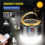 Portable LED Solar Camping Light Lantern Outdoor Tent Lamp USB Rechargeable