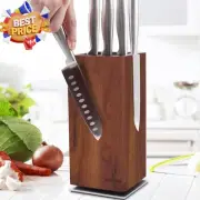 Magnetic Knife Block 360 Rotatable Acacia Wood Large Capacity Knife Storage