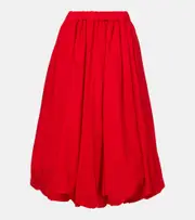 [Noir Kei Ninomiya] Noir Kei Ninomiya Gathered cotton midi skirt AU 8 red