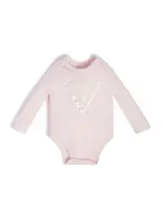 GUESS Eco Pink Core Logo Bodysuit Jumpsuit Size: 6/9M, Cotton
