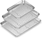Stainless Steel Baking Tray with Cooling Rack, Oven Tray, Baking Sheet with Rack