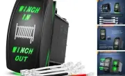 Winch Rocker Switch Momentary Toggle ON-Off-ON DPDT 7Pin 12V 24V Jumper Wires