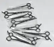 8 Pack INOX Steel 7.5" High Quality Barber Hair Beard Trim Scissors Black