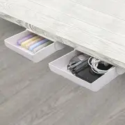 2 Pack Under Desk Drawer Organizer Slide Out Desk Drawer Attachment Plastic D...