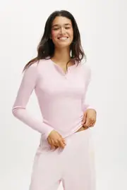 [Body] Body - Sleep Recovery Henley Long Sleeve - Blushing bride 2XL BLUSHING BRIDE