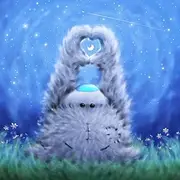 Me To You Bear Moon In Heart Softly Drawn Card