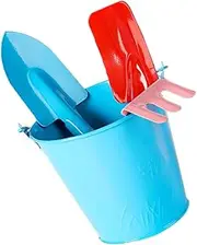 Hohopeti 1 Set Gardening Tool Mini Metal Shovel Hoe Rake with Design Safe Lightweight Gardening for Planting and Random Color