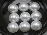 50 Pure White Flatback Acrylic Half Pearl Bead 16mm Flat Back Gem Scrapbook