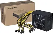 KAVJU 4U Single 10X 6Pin PSU Mining Power Supply Source BTC ETH Bitcoin Miner 110V 240V 2000W 2400W 2600W ATX for 6 GPU Graphics Card(110-220V 2600W)