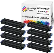 2 Sets BCMY Compatible Toner Cartridge Replacement for HP 124A Q6000A Q6001A Q6002A Q6003A (2,500/2,000 (B/CMY) pages) for HP Color LaserJet 1600 2600n 2605 2605dn 2605dtn CM1015 MFP CM1017 MFP