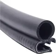 Draught excluder Tape U Shaped Side Bubble Rubber Seal Length 1M Black with Metal Fit Gap Durable Weatherproof for Door and Window Car Door Edge Guards/25Mm * 16Mm(26Mm*17Mm)