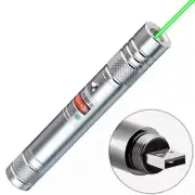 Laser Pointer Multimedia Presenter pen USB charging teaching office long-range pointing pen silver