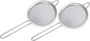 Convenient 2-Pack Baking Mesh Sieve Portable Juice Filter Kitchen Cooking Strainer Flour Sifter for Tea Coffee Spices
