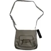 NWT Tahari Cross Body Bag Purse GAMBLER Silver PEWTER WITH SILVER HARDWARE