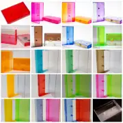 5 Cassette Tape Cases - Red Orange Green Blue Purple Pink Black White Plastic