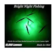 Bright Night Fishing Underwater Fishing Light Battery Clamps 25ft Cord Green ...