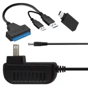 Type-C/USB 3.0 to SATA 2.5/3.5" Hard Drive HDD SSD 22Pin Adapter Converter Cable