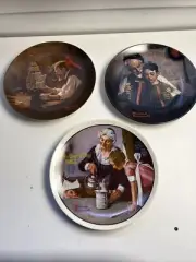 3 Vintage Knowles Norman Rockwell Collector’s Plates With Certificate