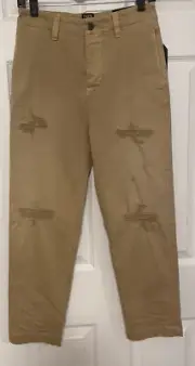 PRPS Goods & Co Jeans, Khaki Monte Carlo Distressed Chino, Made In Italy Size 26