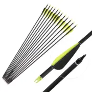 Mixed Carbon Arrows with Shield Feather for Recurve/Compound Bows Archery