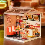 ROLIFE若來超級世界超級商店漢堡店積木拼裝玩具DIY手工小屋模型