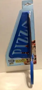 Tasty Cut 'N Serve Pizza Kitchen Scissors Blue Pizza Cutter