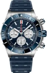 Breitling Super Chronomat B01 44 Automatic Chronograph Blue Dial Luxury Watch