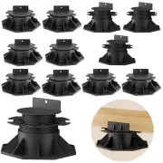 12Pack Adjustable Deck Support Pedestal Foundation Blocks Plastic Black