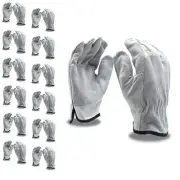 Cordova Grain Cowhide Driver Gloves, Split Leather Double Palm & Back, Keystone