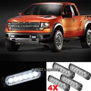 4X White 6 LED Emergency Hazard Flash Warning Caution Beacon Strobe Light Bar#01