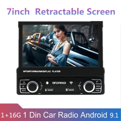 Car Radio CarPlay GPS Navigation 7" IPS Retractable Screen Android Multimedia (for: Volvo)