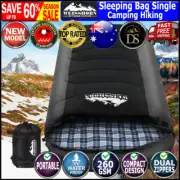 Weisshorn Sleeping Bag Single Camping Hiking Tent Winter Thermal Grey New