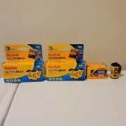 VTG Lot of Kodak UltraMax 35mm 400 Film / Kodak Gold 100 / Kodak Max 400 Expired