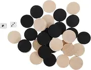 Vaguelly Wooden Chess Checkers Game 30pcs Chess Pieces Travel Backgammon Chessboard Game Accessories