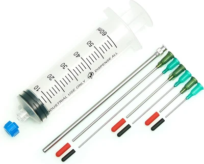 The Single 60Ml - All-Purpose Industrial Syringe Kit with 7 Dispensing Tips; 5"