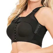 Post-Surgery Compression Bra for Women with Implant Stabilizer & Posture Corrector Surgical Support Black Medium