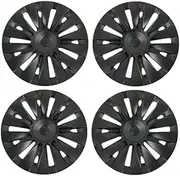 4PCS Hub Cap Compatible for Tesla Model Y 19-Inch Hubcap Replacement Wheel Cap Automobile Full Rim Cover Accessories 2018-2024(A Matte Black-LR)