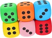 WOONEKY 6pcs Sided Educational Dices for Learning Logic Games and Party Activities Safe Construction for Interactive Play