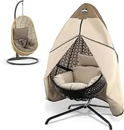 HAMLER Patio Egg Chair Covers with Zipper, Durable Large Wicker Egg Swing Chair Covers, Waterproof Heavy Duty Weather Resisatnt Outdoor Chair Cover,Brown (75(L) x 45(W) Inch)