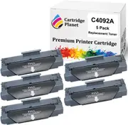 5 Pack Compatible Toner Cartridge Replacement for HP C4092A 92A (2,500 Pages) for HP Laserjet 1100 1100a AiO 1100axiAiO 1100se 1100se AiO 1100xi 3200 3200m 3200se