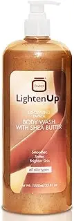 LightenUp Exfoliating Body Wash - 33.8 Fl oz / 1000 ml - Formulated to Exfoliate and to Nourish Skin, with Shea Butter, Papaya