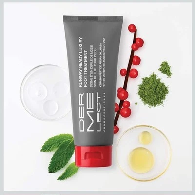 Dermelect Runway Ready Foot Treatment Keratin Peptides Argan Oil Gaba Mask NIB