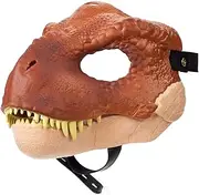 EAGSTRIKY Realistic Dinosaur Head Mask With Lifelike Teeth and Open Jaw - Tyrannosaurus Rex Half Mask With Moving Jaw (Red)