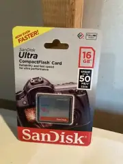 Sandisk Ultra Compact Flash Memory Card - 16 GB 50 MB/s (SDCFHS-016G-G46) New