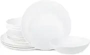 [Stone Lain] Taglio 12-Piece Dinnerware Set Bone China, Matte White