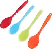 Alipis Silicone Spoons Set 4pcs Fruit Salad Spoons for Cooking Safe Home Tableware