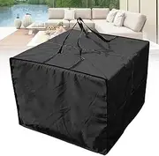 Patio Cushion Storage Bag, Waterproof Outdoor Cushion Storage Bag Square, Christmas Tree Storage Bag, All Weather Protection with Zipper and Handle Garden Furniture Bags,Black,81x81x61 cm