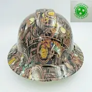 FULL BRIM Hard Hat custom hydro dipped , STEAM PUNK ,ENGINEERING CAMO
