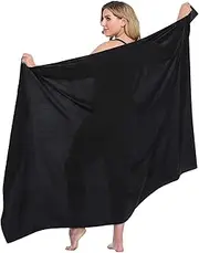 [HDE] Plus Size UPF 30+ Pareo Swimsuit Cover Up Fringeless Sarong Sun Shawl Wrap